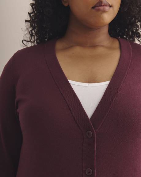 Cardigan long en mélange de coton, tissu responsable