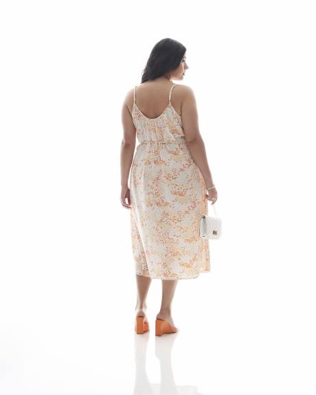 Robe mi-longue fleurie sans manches - Addition Elle