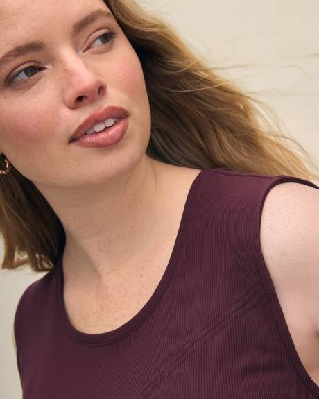 Camisole longue évasée en tricot côtelé