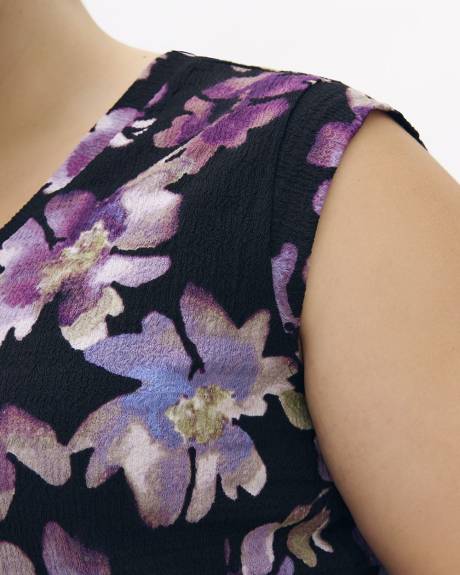 Floral Drop-Shoulder Textured Knit Top - Addition Elle