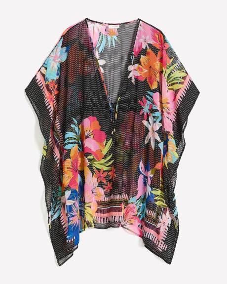 Black Printed Caftan - Bleu by Rod Beattie