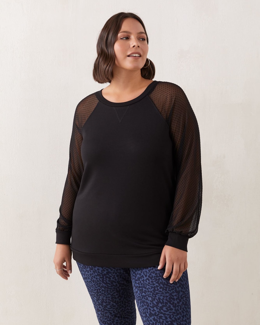 Mixed Media Sweatshirt Addition Elle Penningtons