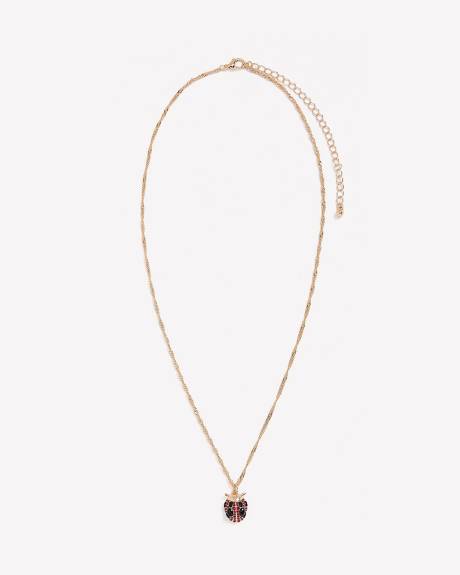 Short Necklace with Beetle Pendant