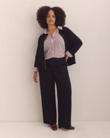 Pantalon essentiel en pointe de Rome à jambe évasée, tissu responsable