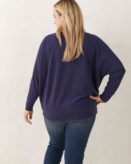 Dolman-Sleeve Knit Top With Wide Neckline - In Every Story