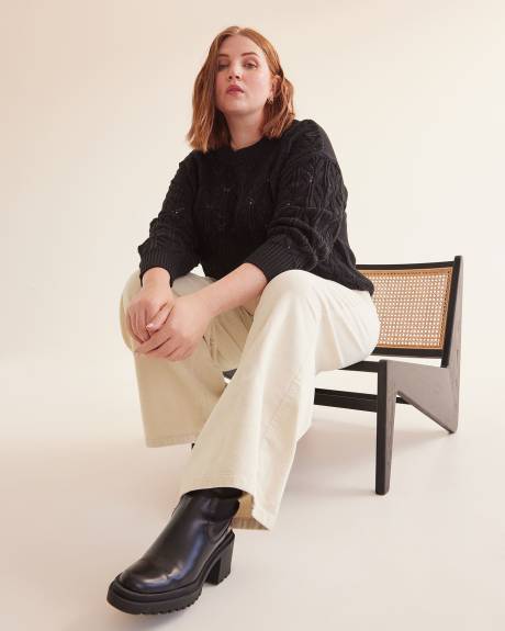 Responsible, Curvy-Fit High-Rise Wide-Leg Corduroy Pant