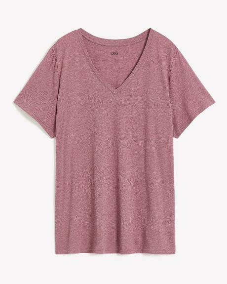 Boyfriend-Fit Short-Sleeve V-Neck Tee - PENN. Essentials