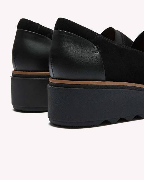 Wide Width, Sharon Dolly Black Slip-On Shoes - Clarks
