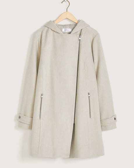 Manteau en laine avec capuchon - Addition Elle