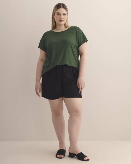 Linen Blend Pull-On Short
