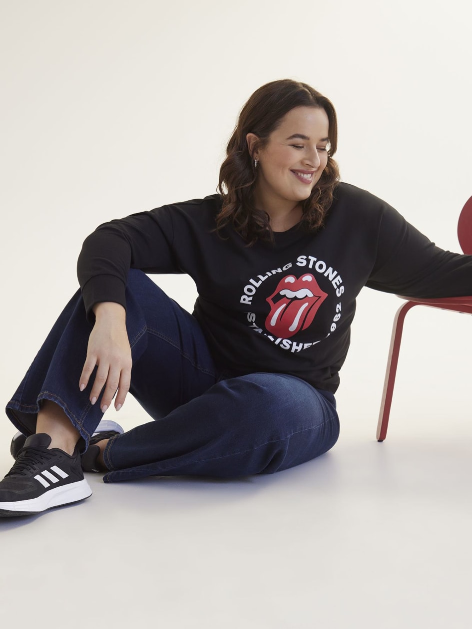 Crewneck License Sweatshirt, The Rolling Stones Print