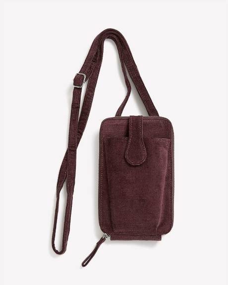 Sac pour cellulaire en velours côtelé