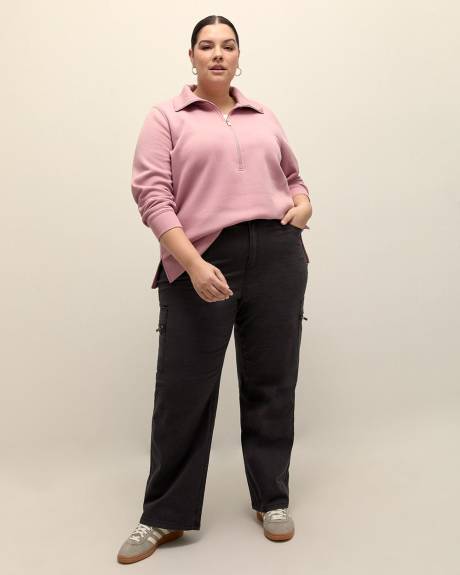 Pantalon cargo mode à jambe droite, petite