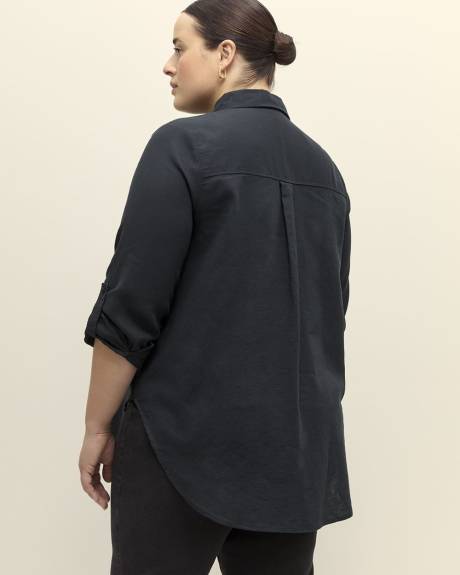 Linen Blend Buttoned-Down Shirt