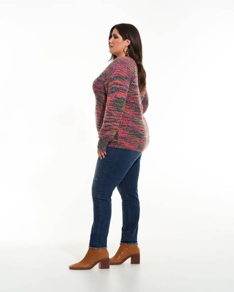Pull à col en V et mailles de fantaisie - Addition Elle