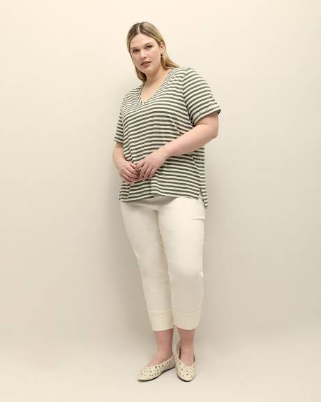 Responsible, Striped Boyfriend-Fit Tee - PENN. Essentials