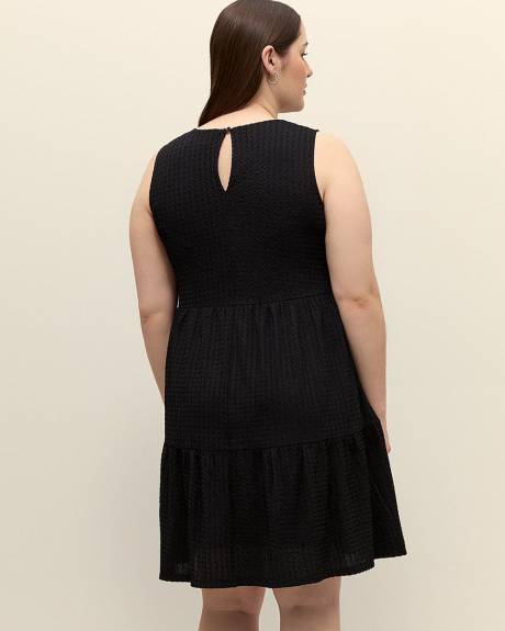 Textured Knit Sleeveless Swing Dress - Addition Elle