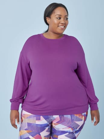 French Terry Short Pullover with Open Crossover Back - Active Zone