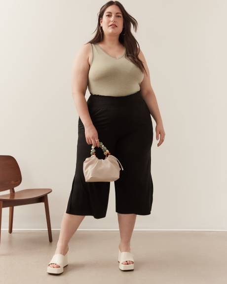 Responsible, Black Knit Gaucho Pant