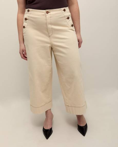 High-Waisted Ultra Wide-Leg Cropped Sailor Jeans - Addition Elle