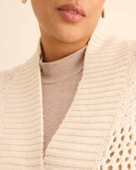 Cardigan ouvert long avec pampilles