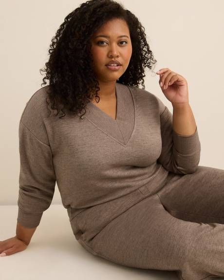 Pull-On Barrel-Leg Knit Pant