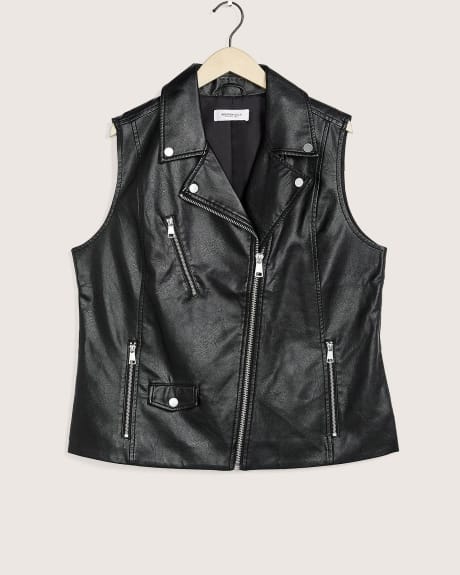 Faux-Leather Moto Vest - Addition Elle