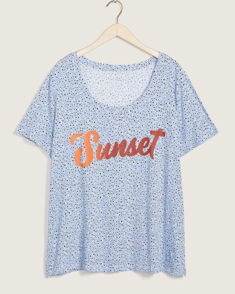 T-shirt coupe boyfriend à col rond - In Every Story