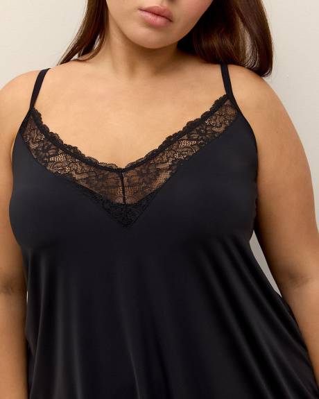 Nighty with Lace Inserts and Built-In Bra - Déesse Collection