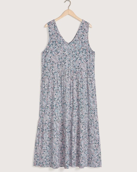 Responsible, Tiered Sleeveless Maxi Dress, Printed