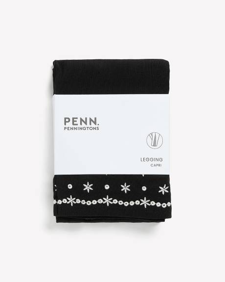 Legging capri avec broderie anglaise à l'ourlet - Essentiels PENN.