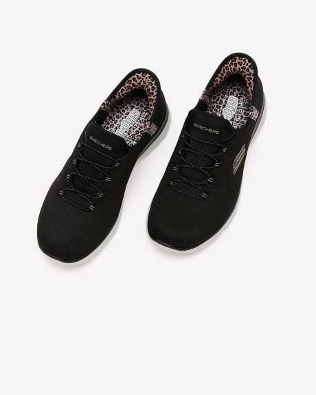 Chaussure à enfiler Summits avec détail à motif léopard, pour pied large - Skechers