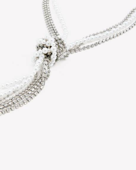 Long Knotted Necklace with Pearls