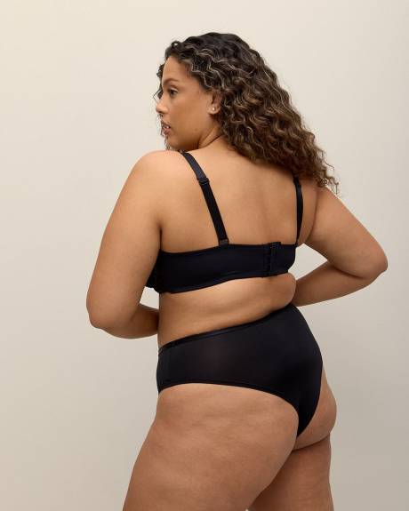 Soutien-gorge balconnet noir avec dentelle scintillante - Déesse Collection
