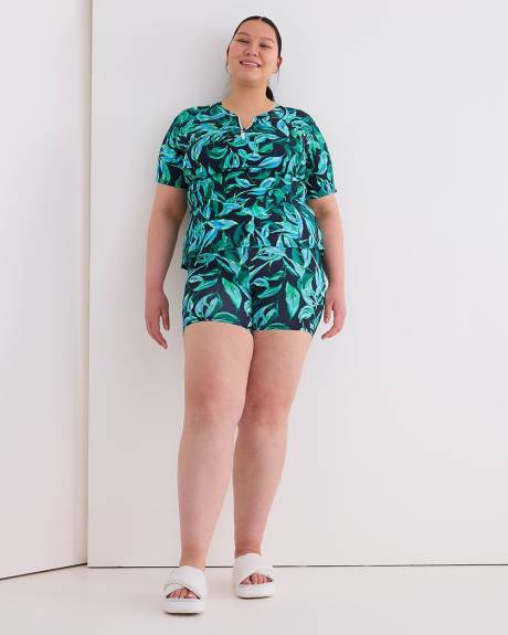 Short-Sleeve Rash Guard with Built-In Bra - Active Zone