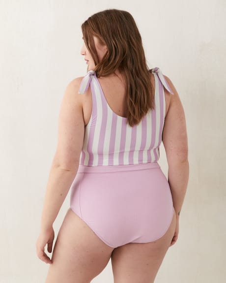 Haut bikini court imprimé en tricot gaufré