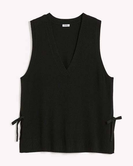 Black Knit Sweater Vest with Open Sides