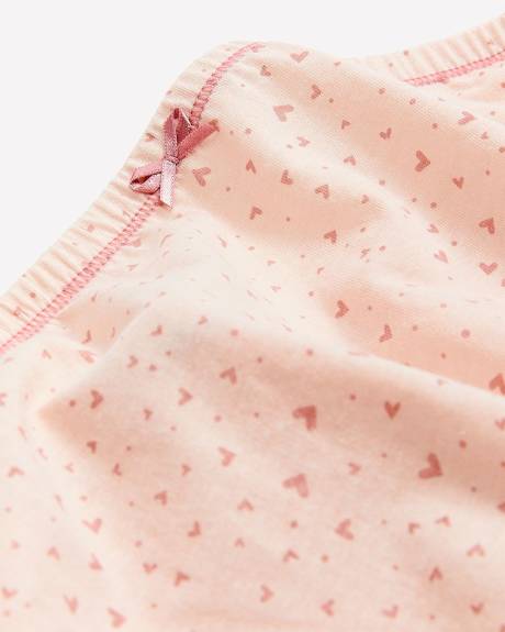 Culotte échancrée en coton lavande à motif de coeurs - ti Voglio