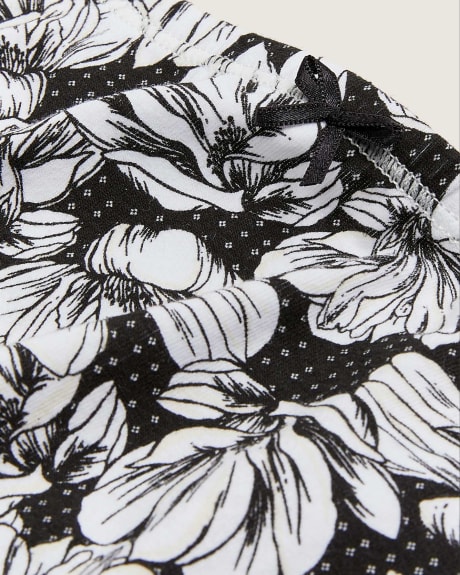 Floral-Print Basic Jersey Cotton Thong - ti VOGLIO
