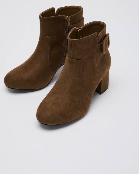 Extra Wide Width, Block-Heel Bootie with Side Buckle
