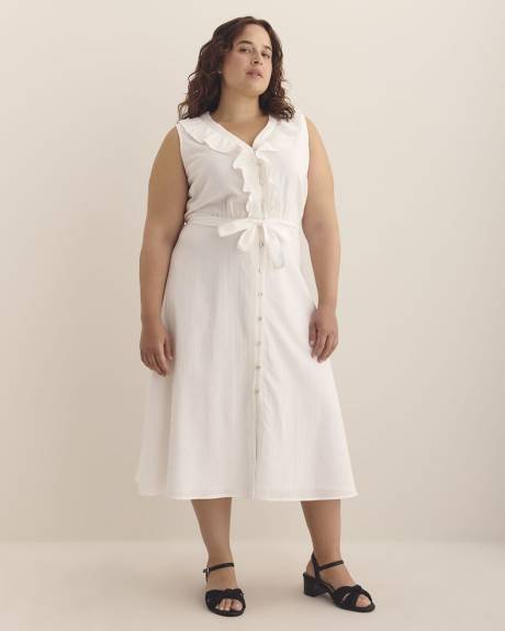 Robe boutonnée à volants - Addition Elle