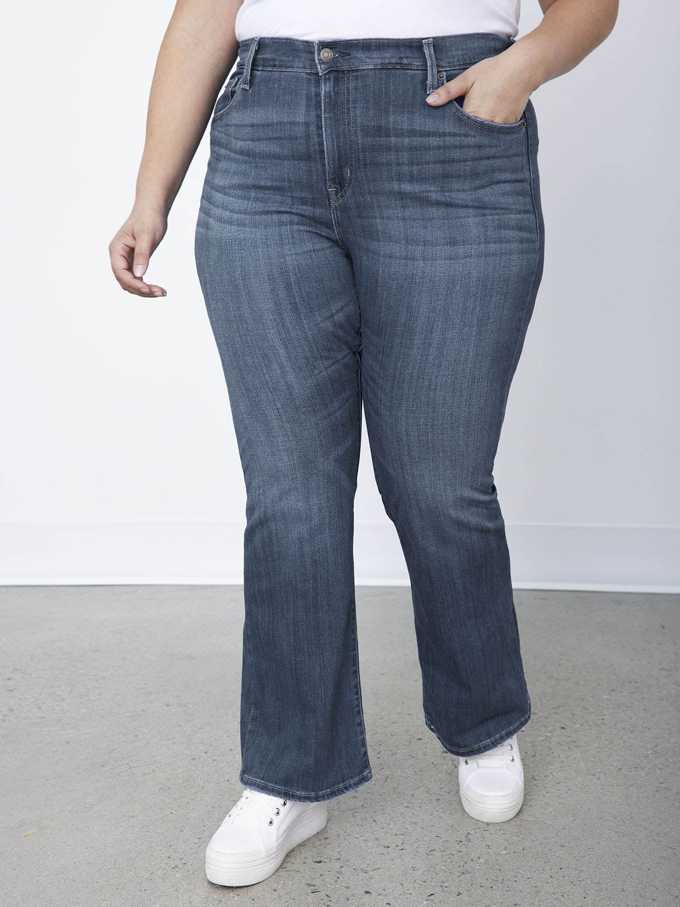 PLUS SIZE High Waisted Button Detail Flare Pants | Made in USA | 1X 2X 3X