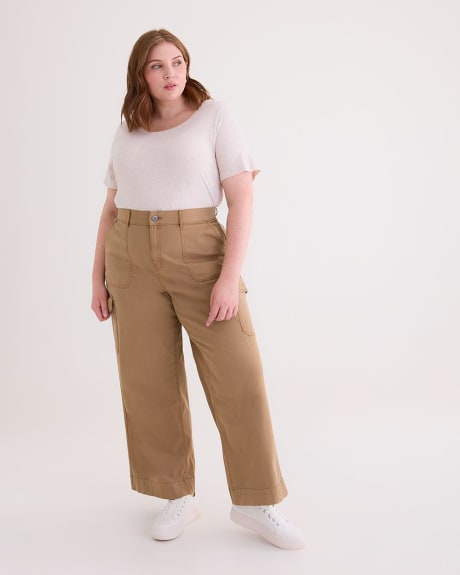 Cotton Wide-Leg Cargo Pant