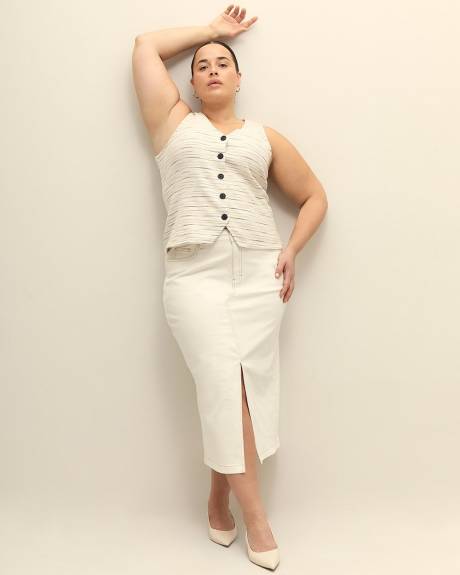 Responsible, Curvy White Denim Maxi Skirt - d/C Jeans