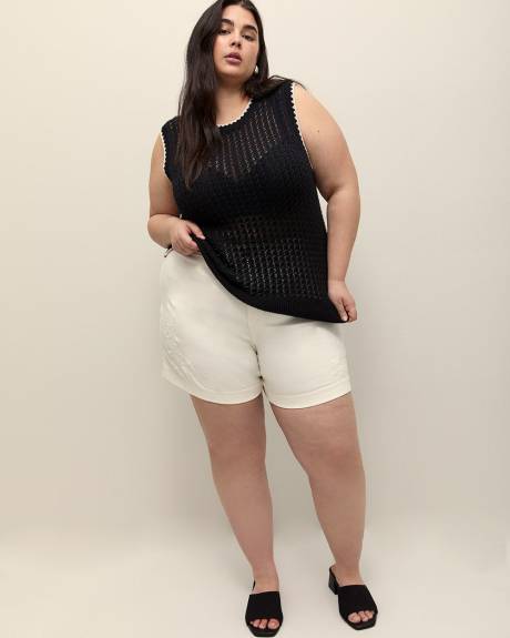 Responsible, Curvy-Fit Enbroidered Denim Shorts - d/C JEANS