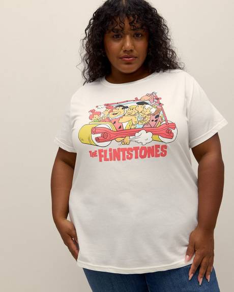White License Tee with The Flintstones Print
