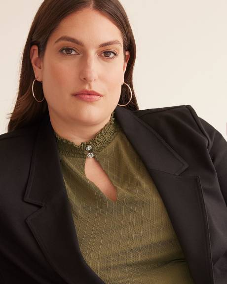 Black Ponte de Roma Jacket with Low Lapels