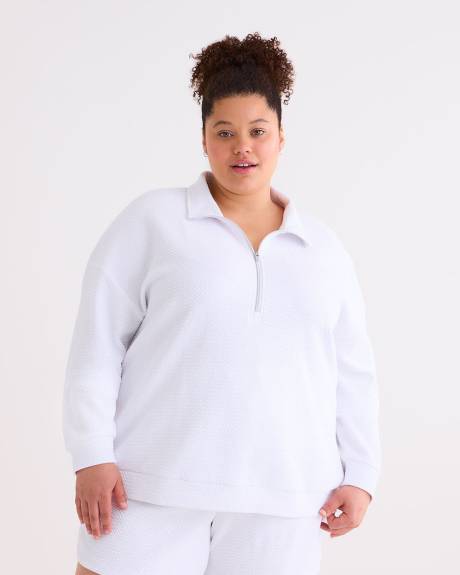 Blouson aviateur zippé en tricot français texturé - Active Zone
