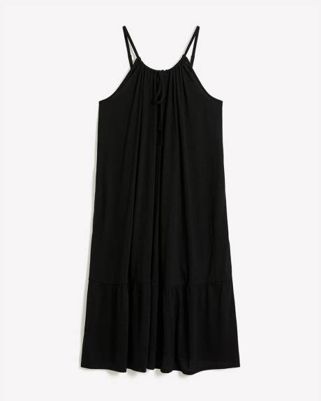 Slub Jersey Ruffle Swim Cover-Up Dress