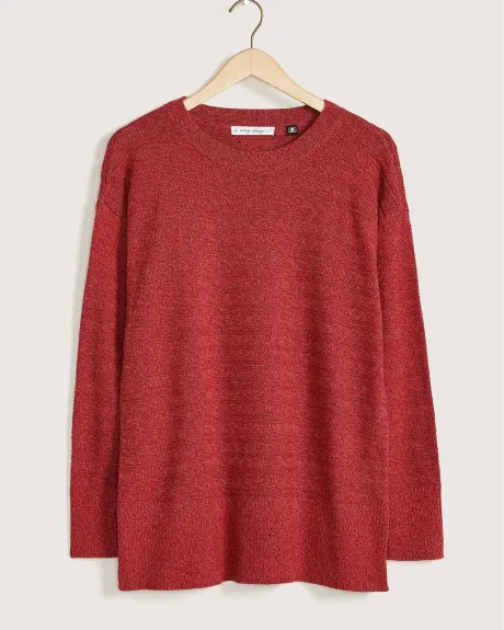 Marled Cotton Long-Sleeve Crew Neck Sweater - In Every Story